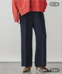 グローバルワーク スッキリイージーパンツ ネイビー M