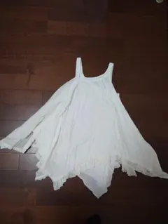 a.r.w ホワイト アシンメトリー キャミワンピース