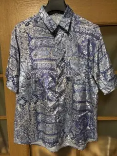 総柄シルクシャツ 古着 USED タイシルク