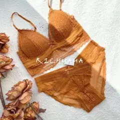 ♡BS1003♡ L オレンジ レースブラジャー 下着 ブラレット