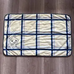 チェック柄ブランケット キャラクター付き