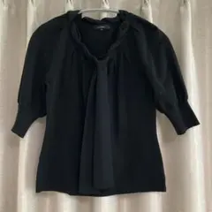 7-ID concept 　五分袖ニットカットソー　ブラック38