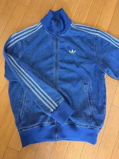 新品adidas デニムジップアップジャケット L デニムファイヤーバード