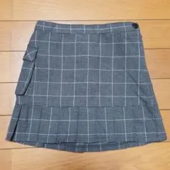 コムサ　イズム　キッズ　子供服　女の子　スカート　グレー　チェック　110
