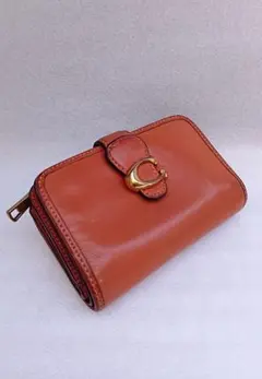 COACH コーチ レザー 二つ折り財布 タビー ブラウン