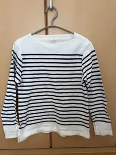 無印良品　Mサイズ 白黒ストライプ 長袖Tシャツ