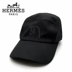 HERMES キャップ ブラック 刺繍ロゴのサムネイル