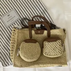 【新品】ANYA HINDMARCH ラフィア ショルダーカゴ バッグのサムネイル