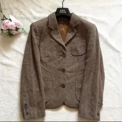 美品✨ラルフローレン　ヘリンボーン柄　ツイードジャケット　茶　S