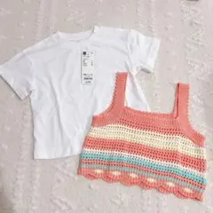GU Tシャツ ビスチェ セット 新品110cmオレンジ