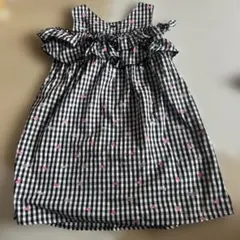 美品　メゾピアノ ギンガムチェック ワンピース 130