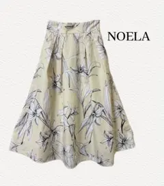 美品　NOELA ノエラ　フラワープリント　タフタ　フレアスカート　ロング　S