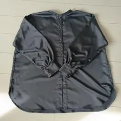 classicalelf ツヤ感シャツ ブラウス 光沢 ボタン 2way 黒　S