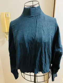 ZARA ハイネック 長袖カットソー ダークグリーン Sのサムネイル