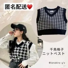 WEGO : ウィゴー　千鳥格子　柄　ニット　ベスト　レイヤード◎ 美品のサムネイル