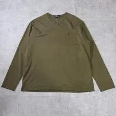 Polo by Ralph Lauren Vネック ロンT XL オリーブ