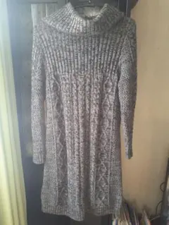 CINEMA CLUB グレー系ニットワンピース M