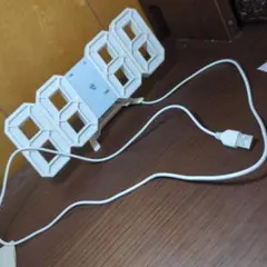 3D LED 디지털 시계 화이트 USB 전원