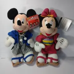 1999年　当時物　ミッキー・ミニー お正月ぬいぐるみセット 晴れ着 約27cm