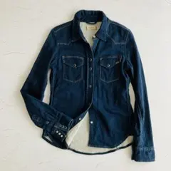YANUK ヤヌーク デニムシャツ バックボタン S インディゴ 人気 美品 YANUK - YANUK ヤヌーク デニムシャツ バックボタン S インディゴ 人気