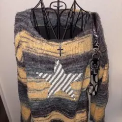 フワフワニット 星形 長袖セーター 平成ギャル