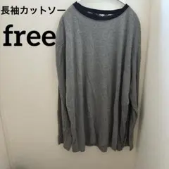 長袖 カットソー グレー チェック トップス インナー ロンT 長袖 シンプル