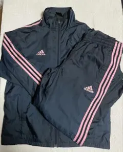 adidas ウィンドブレーカー上下セット ネイビー/ピンク