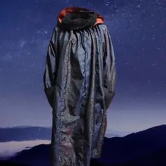 一点物 正絹 本場大島紬袖リメイク フード付きロングチュニック