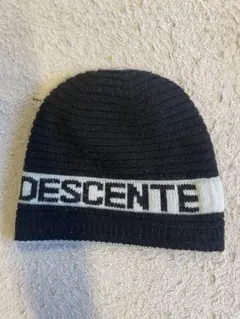 DESCENTE ニット帽 黒 リブ編み
