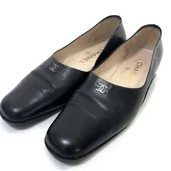 CHANEL ココマーク レザー パンプス ブラック 35 1/2のサムネイル
