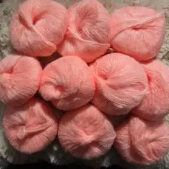 モヘア毛糸　編み物　10玉　手芸　250g　コーラルピンク