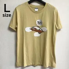最終価格！未使用 Ｌ クロスプラス ヘソ天コーギー サガラ刺繍半袖Ｔシャツ 黄色