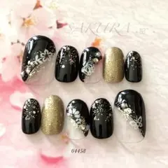 ネイルチップ Q41-2 オーダー無料 残り3点同系ですが柄の出方はかわります