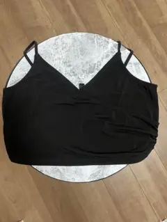 H&M 黒 ラップデザイン ブラトップ M
