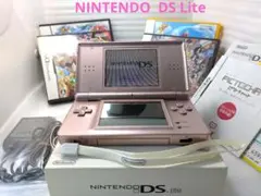 ニンテンドーDS Lite メタリック ローズ 本体+ソフト 5本 Used品