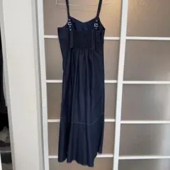 dazzlin デニムキャミワンピース ロング丈 ネイビー
