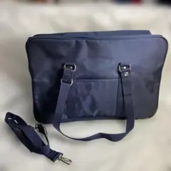 ネイビー学生バッグ スクールバックナイロン製 ストラップ付き