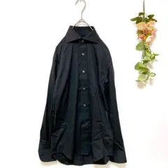 美品✨【鎌倉シャツ】長袖シャツ イージーケア パルパ ブラック BD ドレス