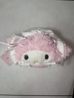 マイメロフェイス型ポーチ　ホワイトフリルシリーズ