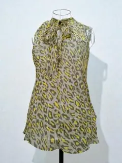 Theory ノースリーブ レオパード柄 シルクボウタイブラウス | Mercari
