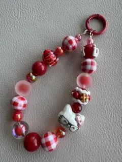 ハンドメイド 猫キャラクター ストラップ（0321）