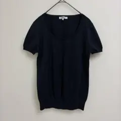 ナチュラルビューティーベーシック　ブラック　トップス　半袖　M