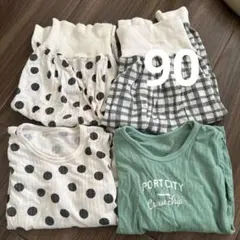 【2枚セット】バースデイ 腹巻き付きパンツ 80 薄手 きれいめ ドット 無地