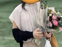 美品✨ フリル レイヤードブラウス シフォン生地 七分袖 ピンク M 