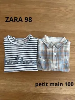 ZARA 98 長袖　プティマイン100 シャツ