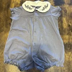 グレー 襟付きロンパース 70