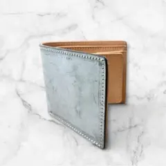 メンズ　本革　ブライドルレザー 二つ折り財布 経年変化 ブラック　黒