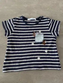 未使用 ファミリア 90 マリン刺繍入りボーダーTシャツ 半袖 ネイビー 日本製 極美品 familiar ファミリア ボーダーTシャツ90cm - メルカリ