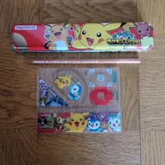 ナムコでポケモンゲットだぜ! 缶ペンケース 鉛筆 定規セット 非売品