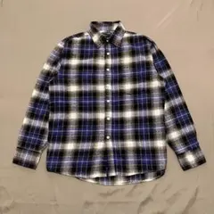 90s系 VIRGIN VOYAGE チェックシャツ ブルー M アメカジ